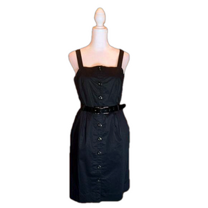 H&M Black Button-Up Casual Business Sundress Size 8